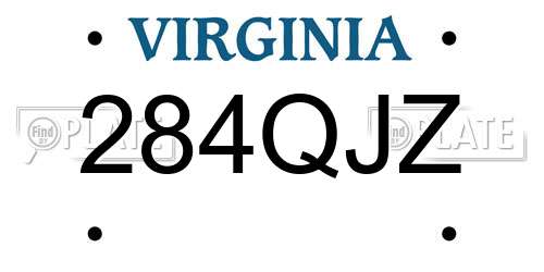 284QJZ Virginia License Plate