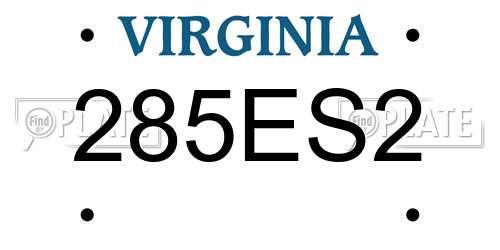 285ES2 Virginia License Plate