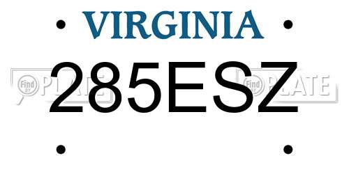 285ESZ Virginia License Plate