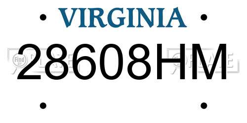 28608HM Virginia License Plate