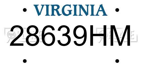 28639HM Virginia License Plate