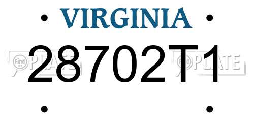 28702T1 Virginia License Plate