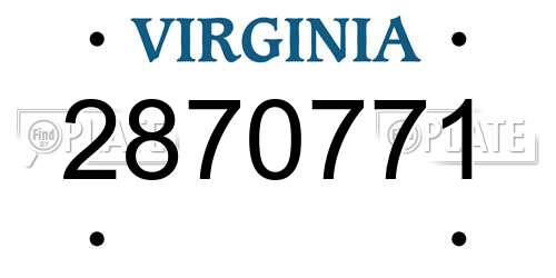 2870771 Virginia License Plate