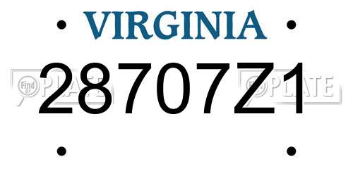 28707Z1 Virginia License Plate