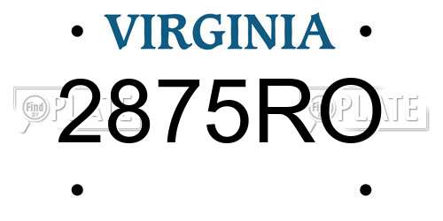 2875RO Virginia License Plate
