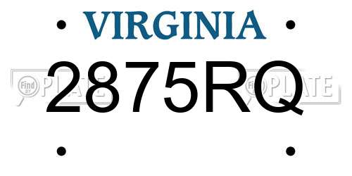 2875RQ Virginia License Plate