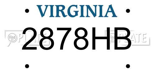 2878HB Virginia License Plate