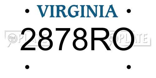 2878RO Virginia License Plate
