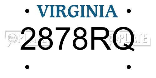 2878RQ Virginia License Plate