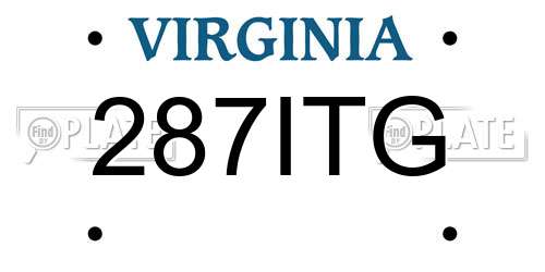 287ITG Virginia License Plate