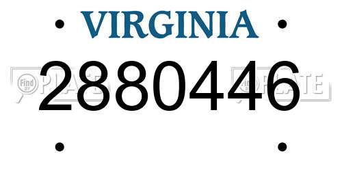 2880446 Virginia License Plate