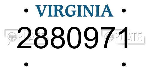 2880971 Virginia License Plate