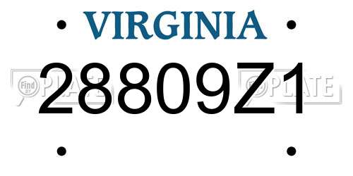 28809Z1 Virginia License Plate