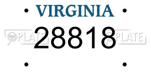 28818 Virginia License Plate