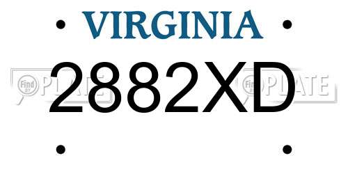 2882XD Virginia License Plate