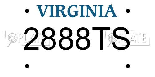 2888TS Virginia License Plate