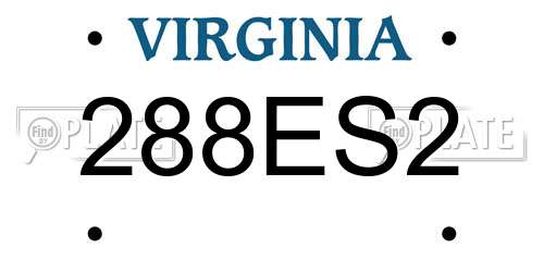 288ES2 Virginia License Plate