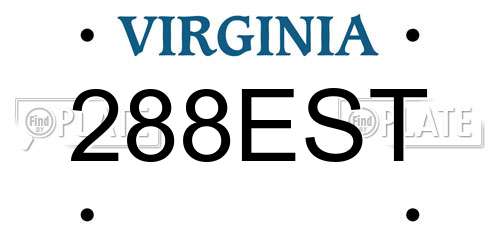 288EST Virginia License Plate