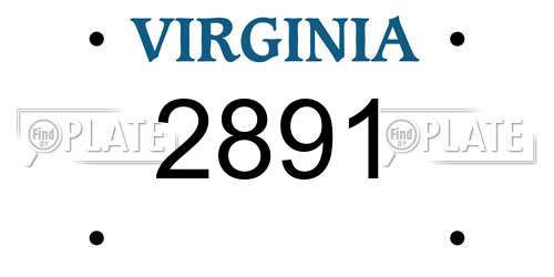 2891 Virginia License Plate