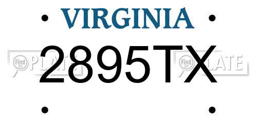 2895TX Virginia License Plate