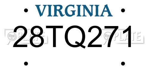 28TQ271 Virginia License Plate