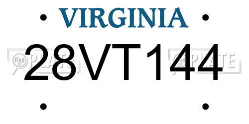 28VT144 Virginia License Plate