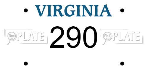290 Virginia License Plate