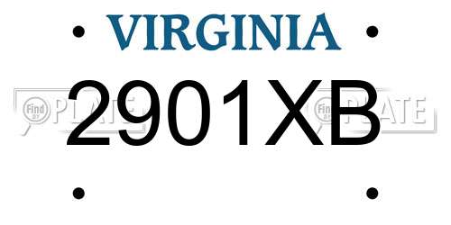 2901XB Virginia License Plate