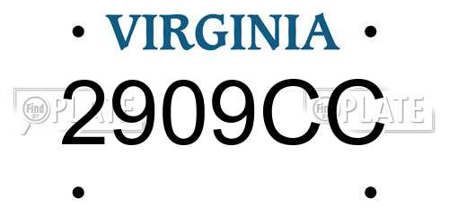 2909CC Virginia License Plate