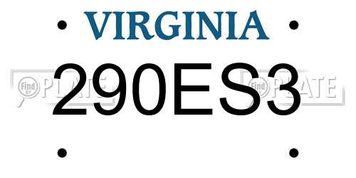290ES3 Virginia License Plate