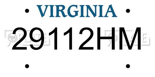 29112HM Virginia License Plate