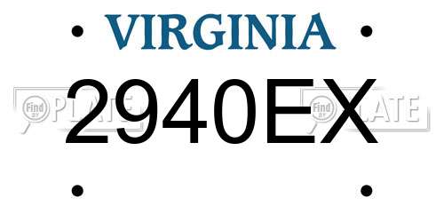 2940EX Virginia License Plate