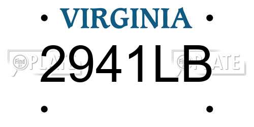 2941LB Virginia License Plate