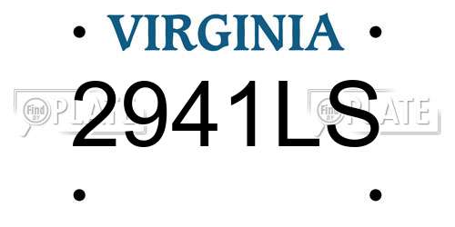 2941LS Virginia License Plate