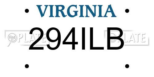 294ILB Virginia License Plate