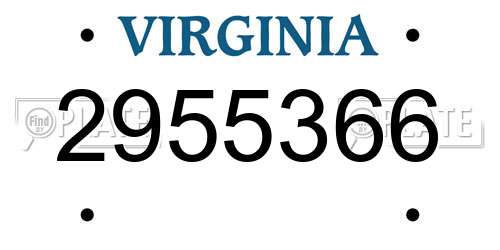 2955366 Virginia License Plate