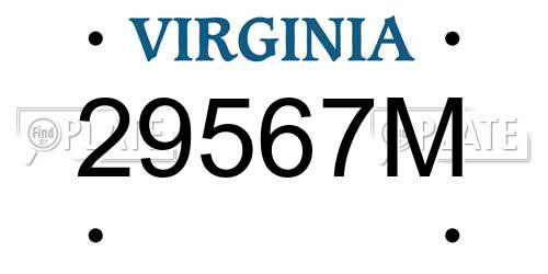 29567M Virginia License Plate