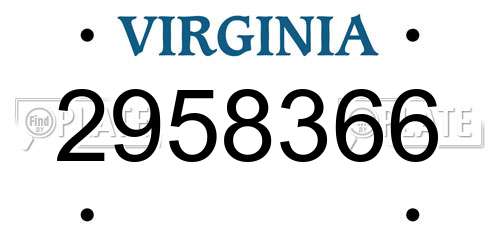 2958366 Virginia License Plate