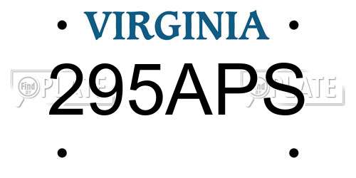 295APS Virginia License Plate