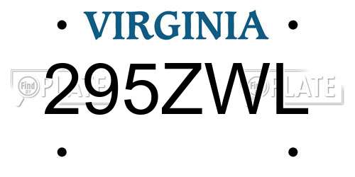 295ZWL Virginia License Plate
