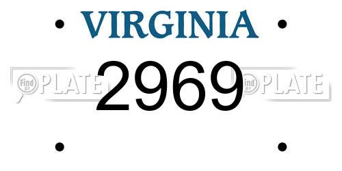 2969 Virginia License Plate