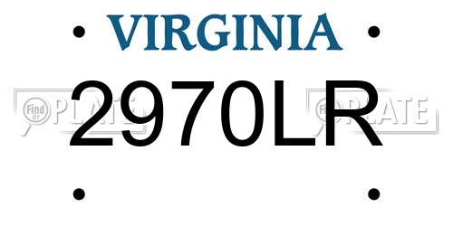 2970LR Virginia License Plate