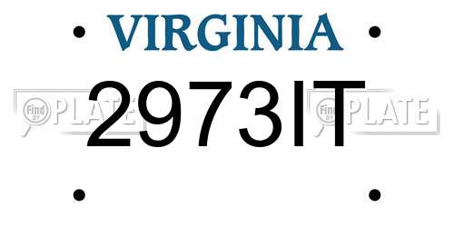 2973IT Virginia License Plate