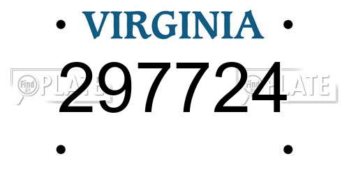 297724 Virginia License Plate