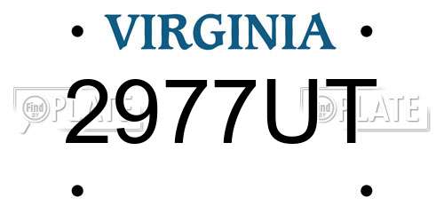 2977UT Virginia License Plate