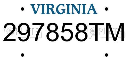 297858TM Virginia License Plate