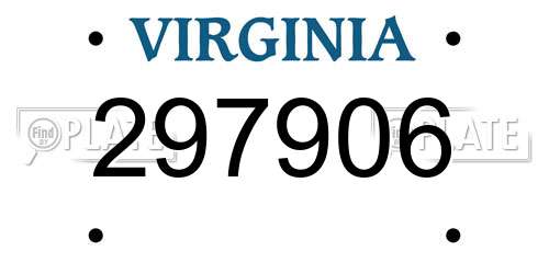 297906 Virginia License Plate