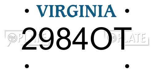 2984OT Virginia License Plate