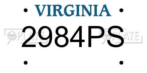 2984PS Virginia License Plate