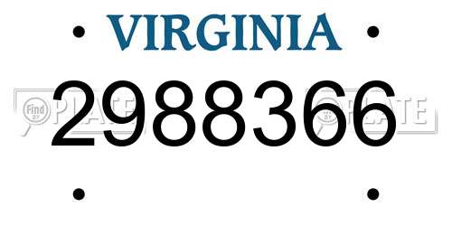 2988366 Virginia License Plate